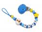 Preview: Schnullerkette mit Namen Giraffe + Stern blau/gelb