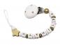 Preview: Schnullerkette mit Namen Stern gold/weiss