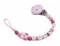 Preview: Schnullerkette mit Namen Eule rosa