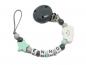 Preview: Schnullerkette mit Namen Wolke+Stern grau/mint