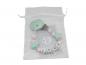 Preview: Schnullerkette mit Namen Wolke + Stern mint/rosa