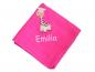 Preview: Mulltuch mit Namen Giraffe pink
