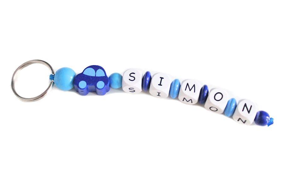 Namensanhänger Auto blau