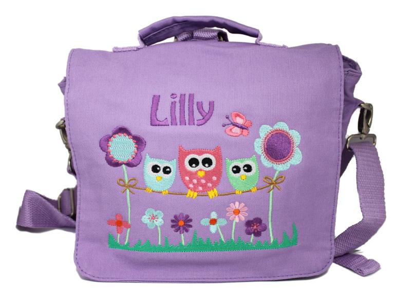 Kindertasche mit Namen Eulen