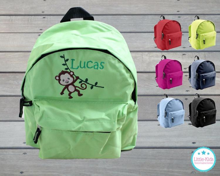 Rucksack mit Namen Affe - verschiedene Farben