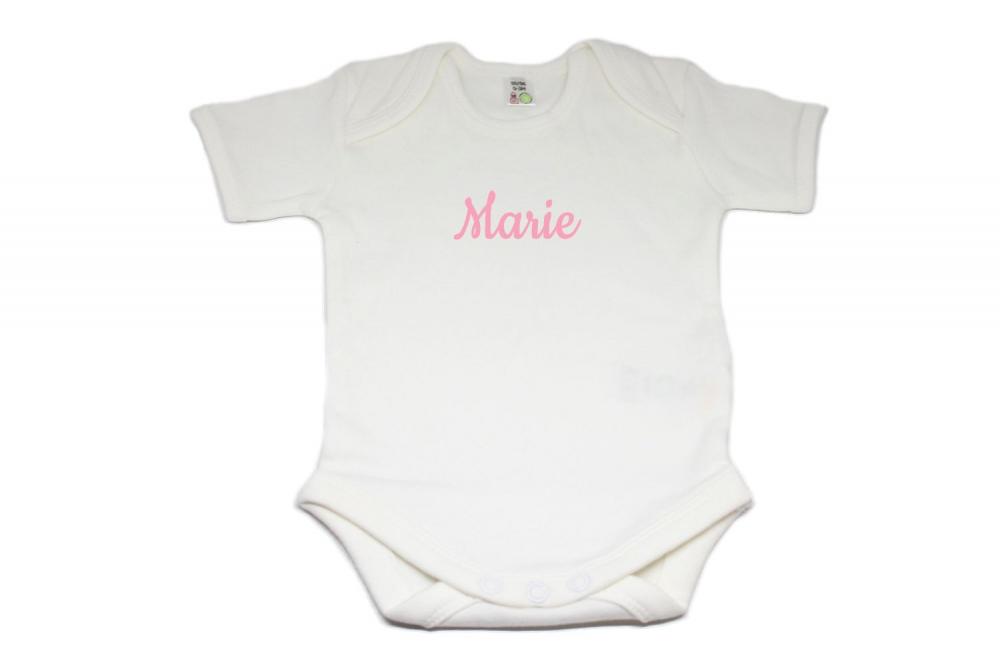 Babybody mit Name weiß